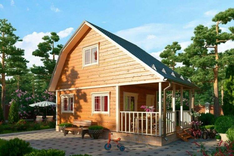 Дачные дома из бруса - проекты и фото