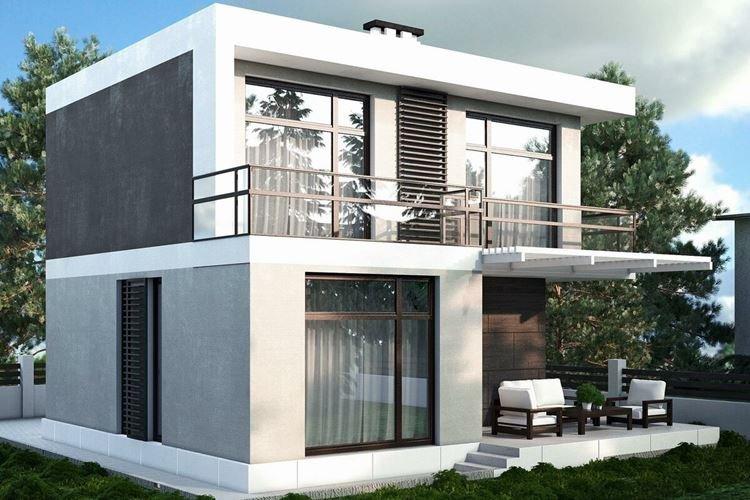 Дом в стиле хай-тек с балконом