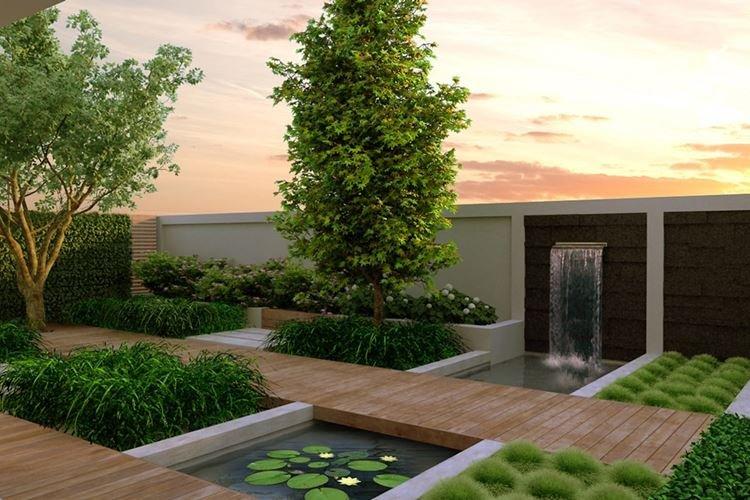 Оформление участка вокруг дома - Дома в стиле хай-тек