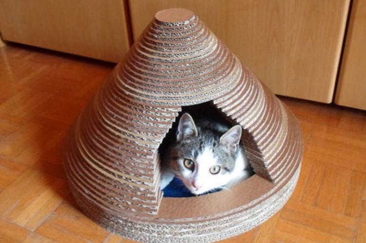 Домик для кошки своими руками - фото и идеи