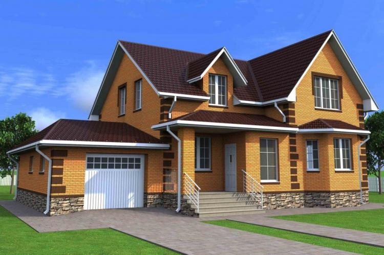 Двухэтажные дома из кирпича - проекты и фото