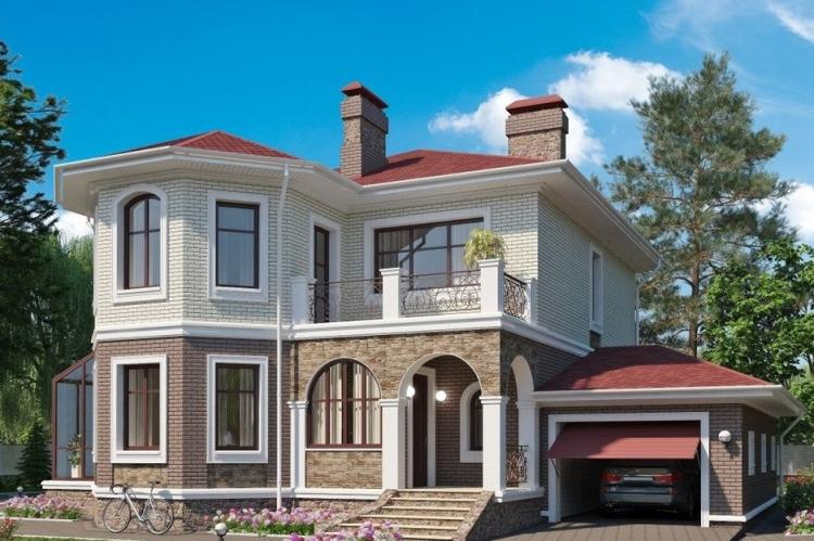Двухэтажные дома из кирпича - проекты и фото