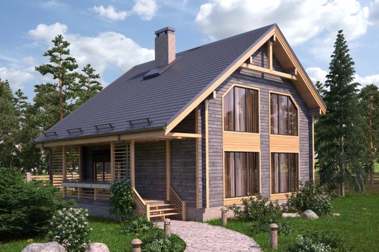Двухэтажные дома из бруса - проекты и фото