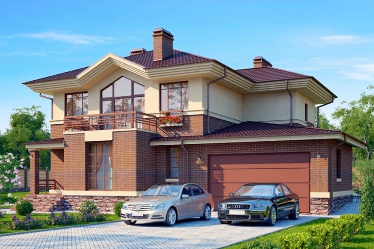 Двухэтажные дома с гаражом - проекты и фото