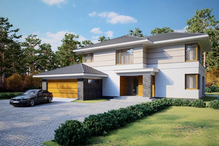 Двухэтажные дома с гаражом - проекты и фото