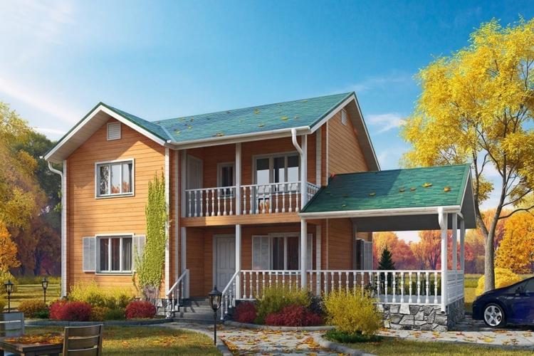 Двухэтажные дома с балконом - проекты и фото