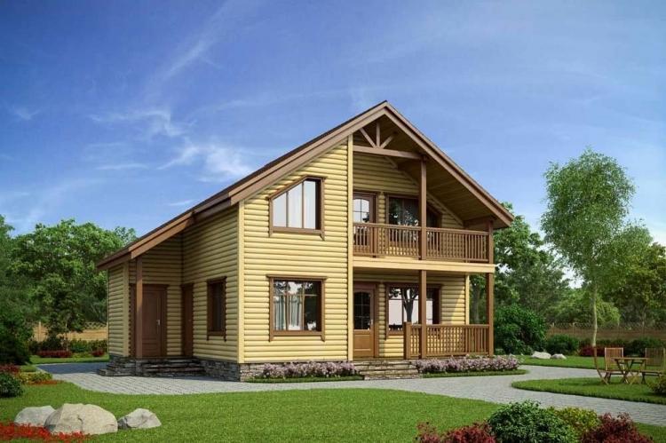 Двухэтажные дома с балконом - проекты и фото