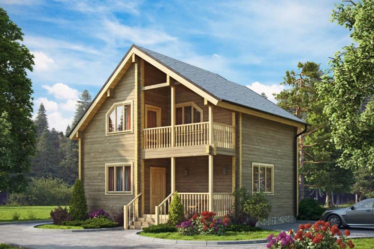 Двухэтажные дома с балконом - проекты и фото