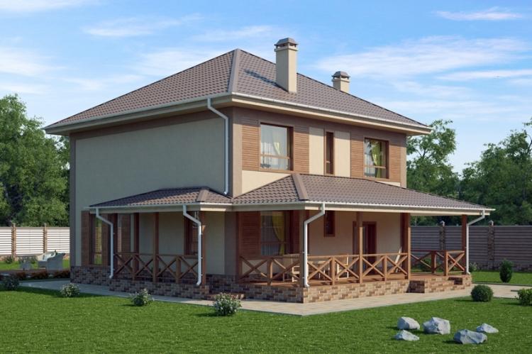 Двухэтажные дома с террасой - проекты и фото