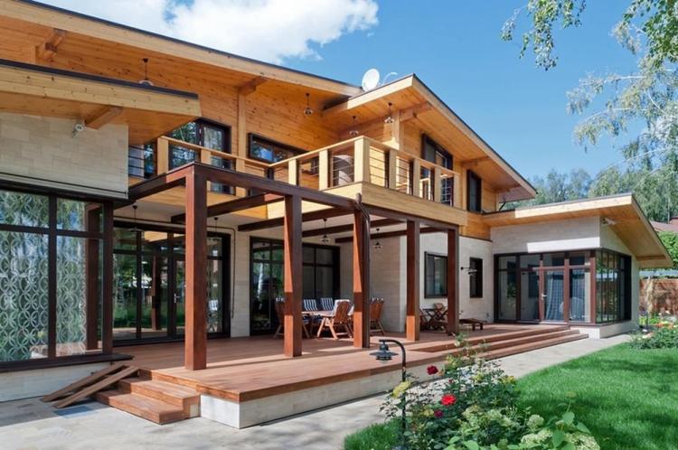 Двухэтажные дома с террасой - проекты и фото