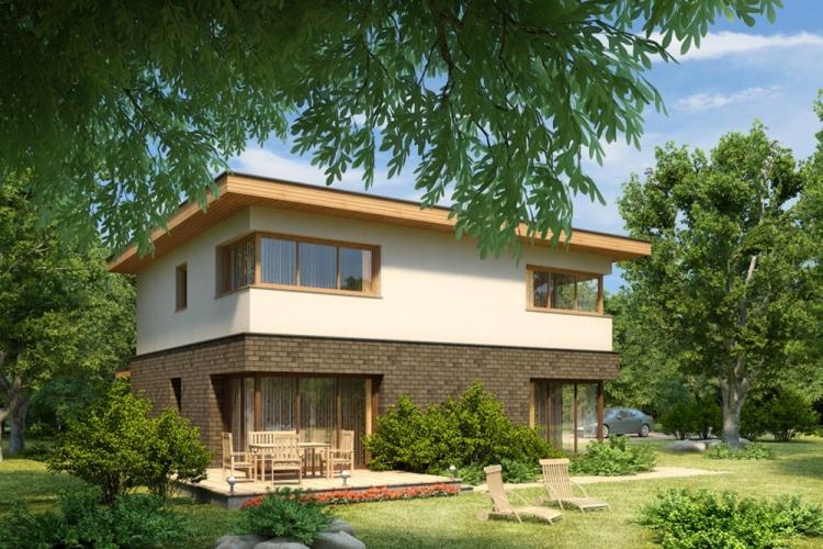 Двухэтажные дома с плоской крышей - проекты и фото