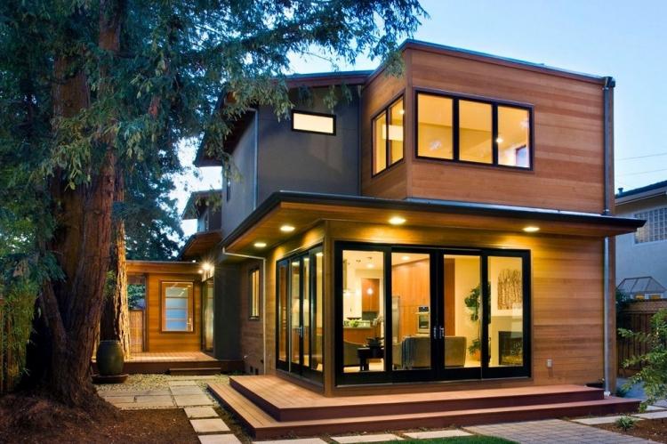 Двухэтажные дома с плоской крышей - проекты и фото