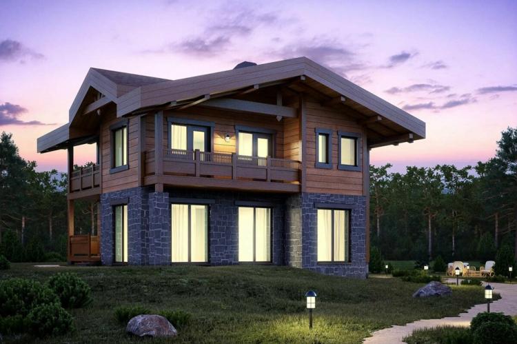 Двухэтажные дома в стиле шале - проекты и фото