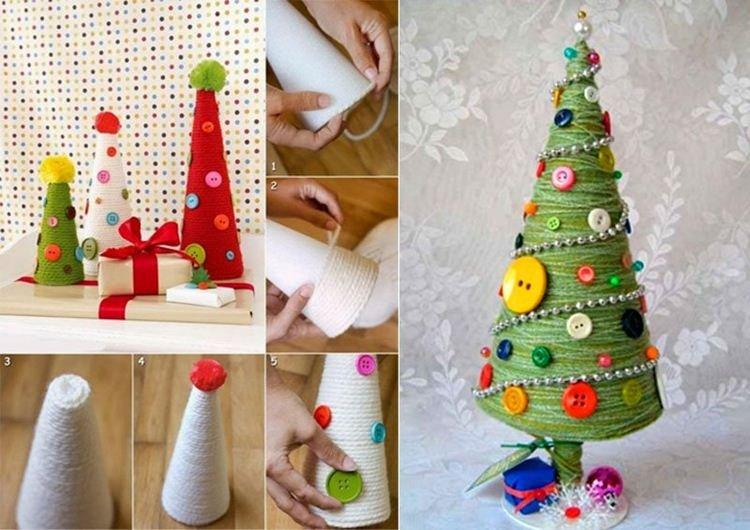 Объемная елка из ниток своими руками