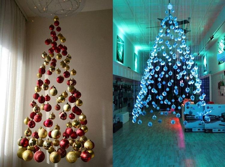 Подвесная елка из ниток своими руками