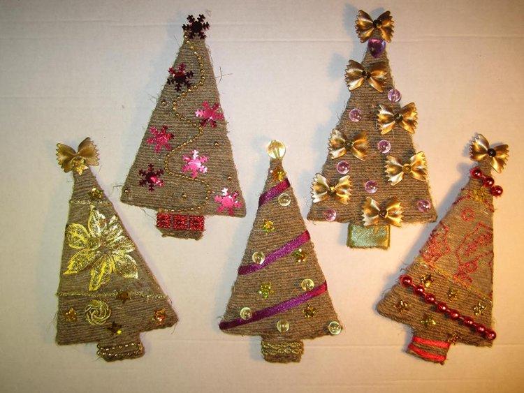 Елка из ниток своими руками - фото и идеи