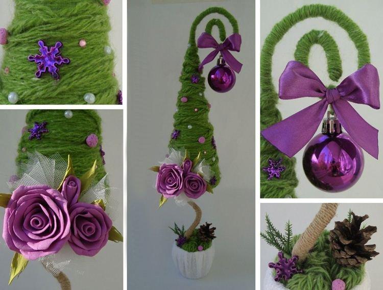 Елка из ниток своими руками - фото и идеи