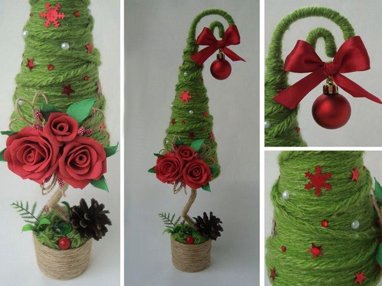 Елка из ниток своими руками - фото и идеи