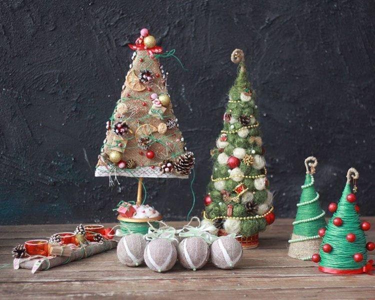 Елка из ниток своими руками - фото и идеи