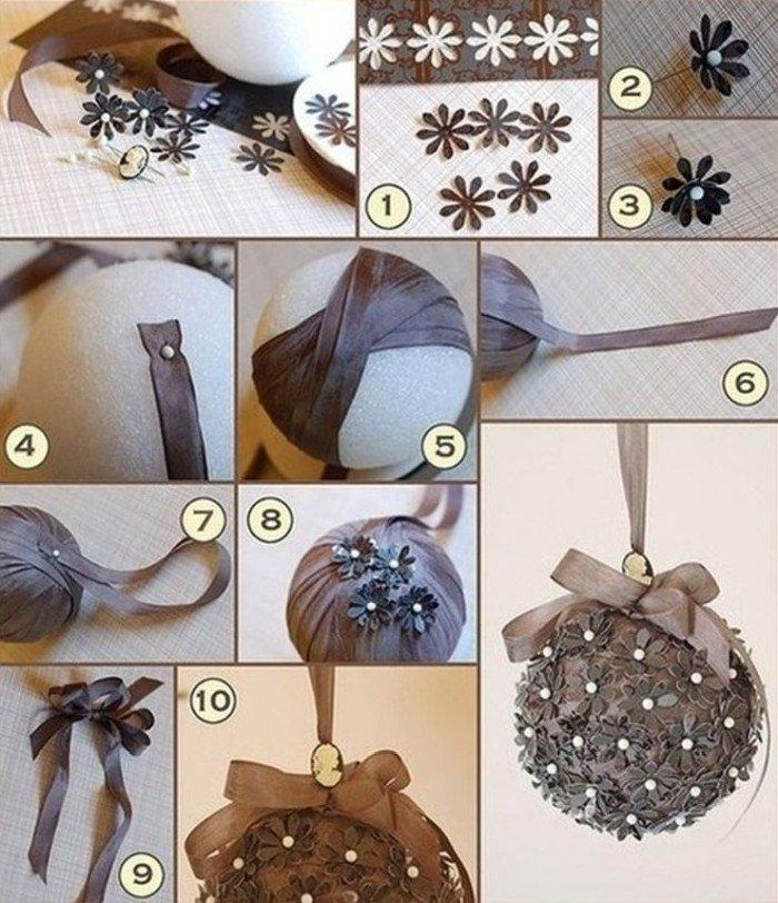 Цветочные шары - Елочные игрушки своими руками