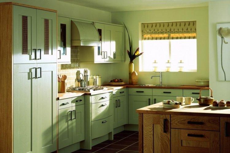 Фисташковый цвет на кухне - дизайн фото
