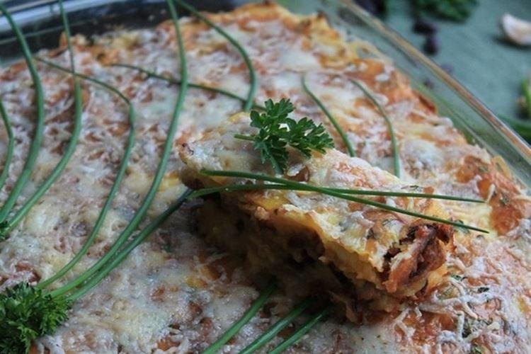 Запеканка с фаршем и фасолью