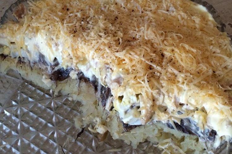 Картофельный салат с шампиньонами