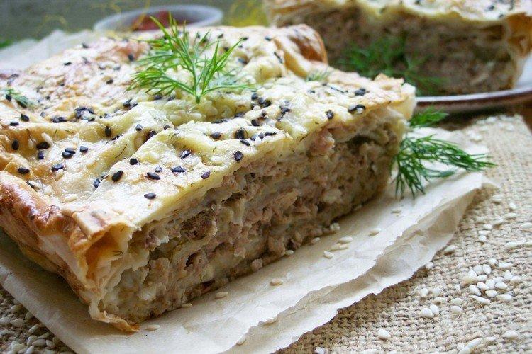 Пирог с мясом из лаваша