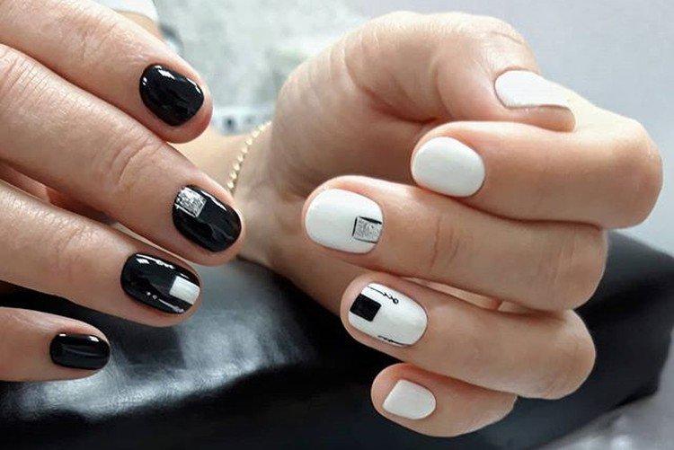 Черно-белый маникюр