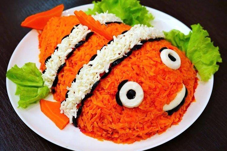 Рыбный салат из печени трески