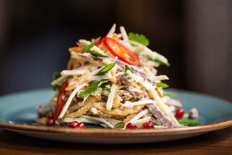 Салат из редьки с бараниной