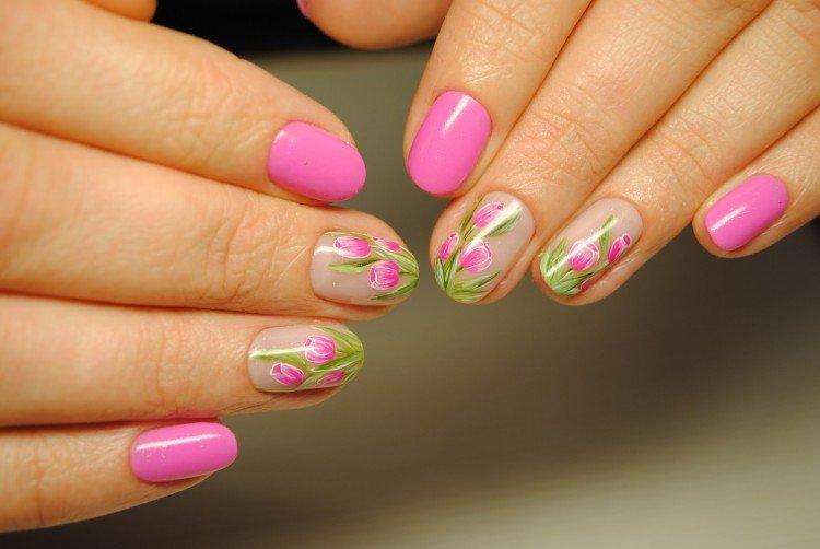 Розовый маникюр - фото и идеи