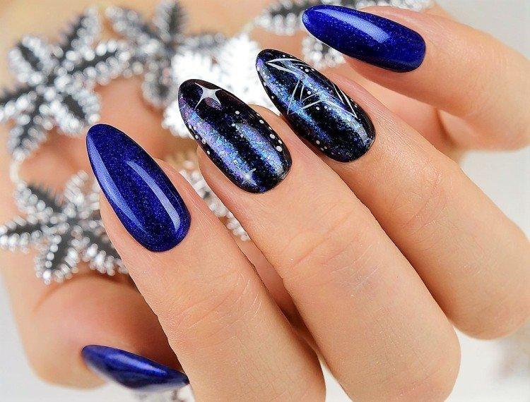 Синий маникюр - фото и идеи