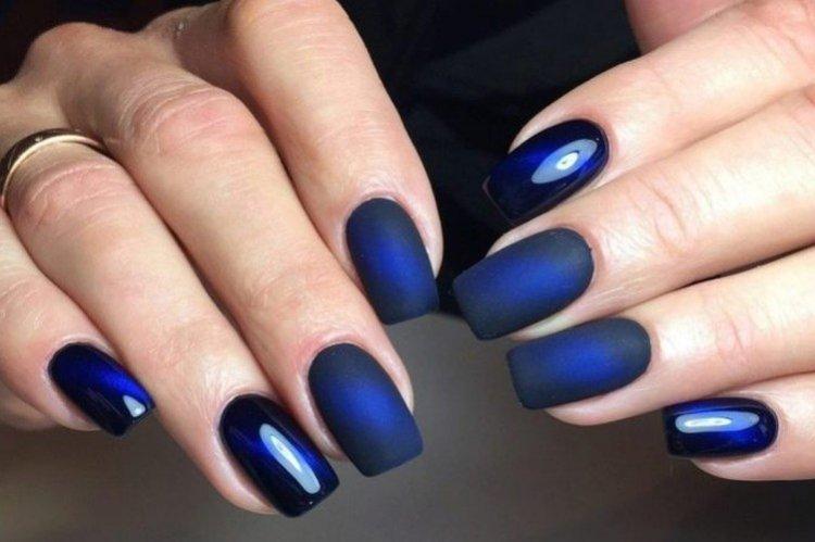 Синий маникюр - фото и идеи