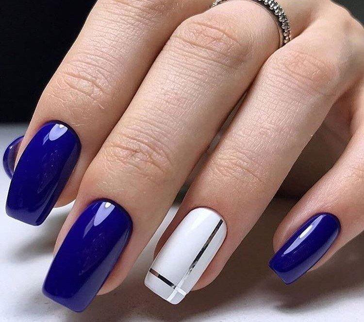 Синий маникюр - фото и идеи