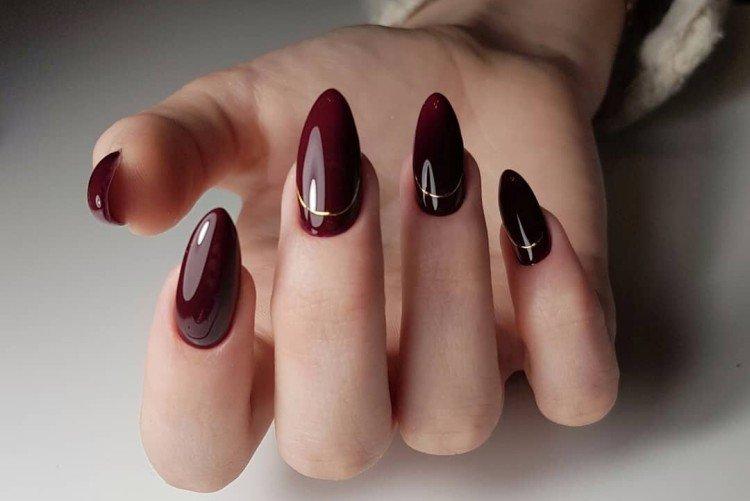 Бордовый маникюр - фото и идеи