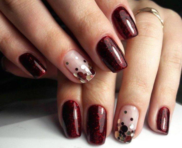 Бордовый маникюр - фото и идеи