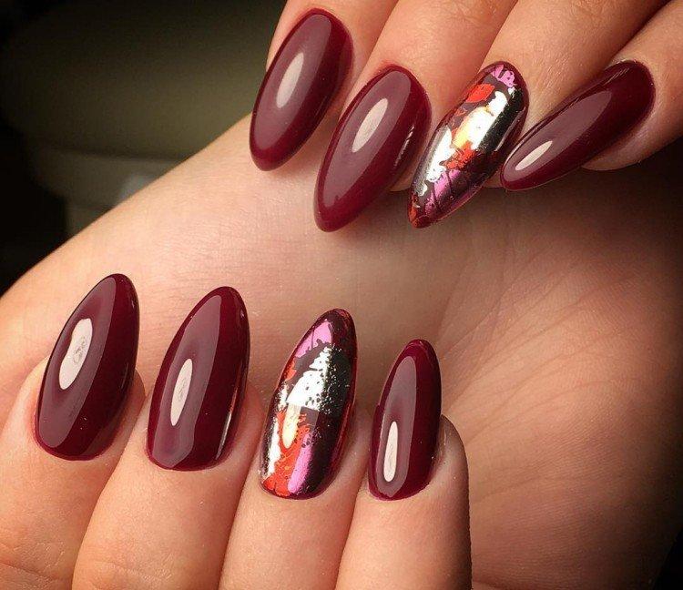 Бордовый маникюр - фото и идеи