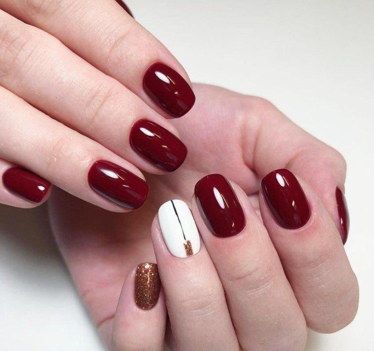 Бордовый маникюр - фото и идеи
