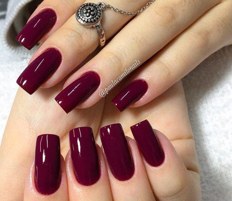 Бордовый маникюр - фото и идеи