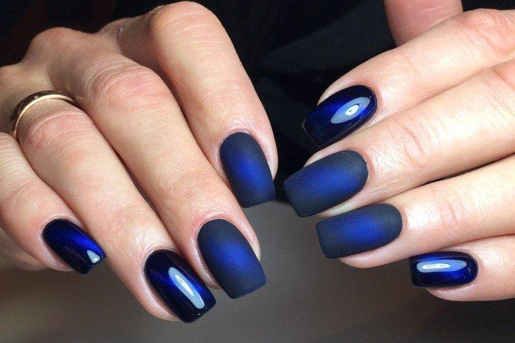 Матовый маникюр «кошачий глаз»