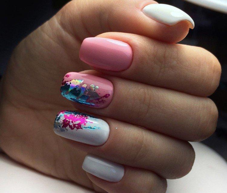 Маникюр с фольгой - фото и идеи