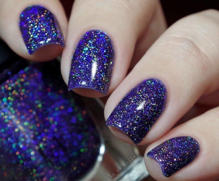 Маникюр гель-лаком с блестками