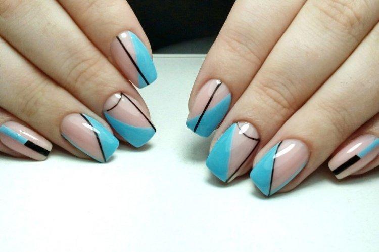 Геометрические рисунки на ногтях