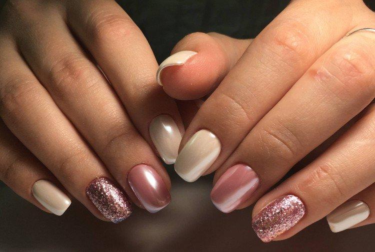 Дизайн ногтей с втиркой