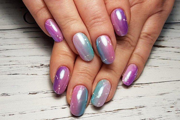 Дизайн ногтей с втиркой