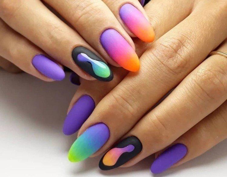 Контрастный дизайн ногтей