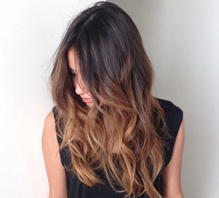 Балаяж на темные волосы - фото и идеи