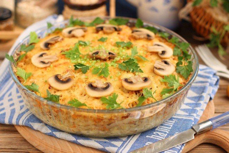 Запеканка из капусты с грибами