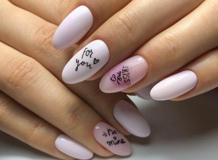 Маникюр с надписями